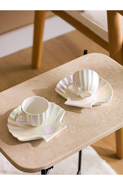 LC Waikiki Oyster 2-Person Porcelain Coffee Cup Set