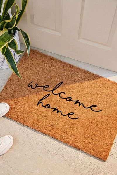 İki Sade Coco Door Mat Hand Painted - 100% Natural, Koko Mat, Bristle Door Mat