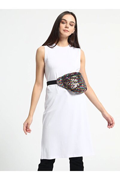 Everyday Basic 100 Cm Ara Boy Kolsuz Tunik - Beyaz -