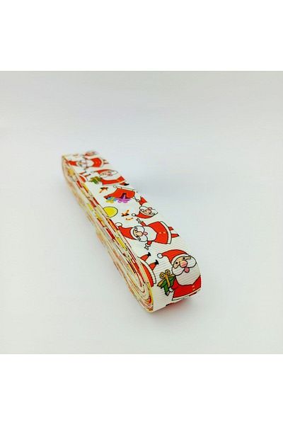 roco paper Πρωτοχρονιάτικη Λευκή Κορδέλα Grosgrain 2,5cm 10μέτρα 101