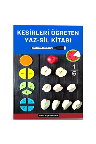 Enine Boyuna Eğitim Yaz-Sil Book for Teaching Fractions