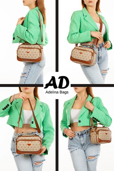 Adelina Bags Geantă de mână și de umăr cu curea încrucișată cu model