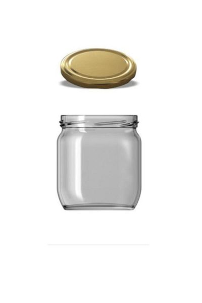 Paşabahçe Glass Jar 425 Cc Gold Lid 6 Cans