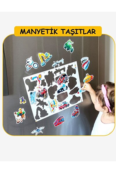 Schmülzer Buzdolabı Eğitici Manyetik Taşıtlar - Manyetik Bultak Şablon Aktivite Oyuncak