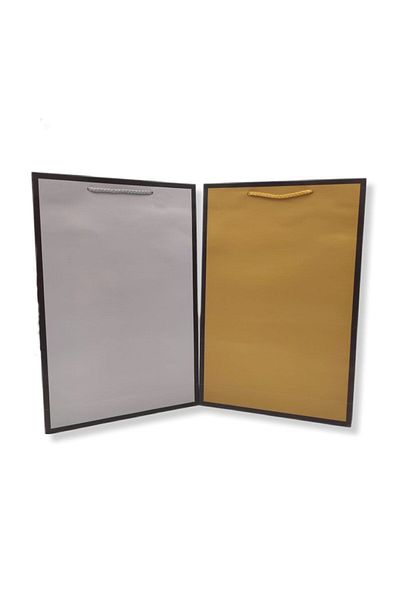 roco paper Χάρτινη τσάντα Χρυσή - Ασημί Σετ 26x40x8 εκ. 2 τεμάχια