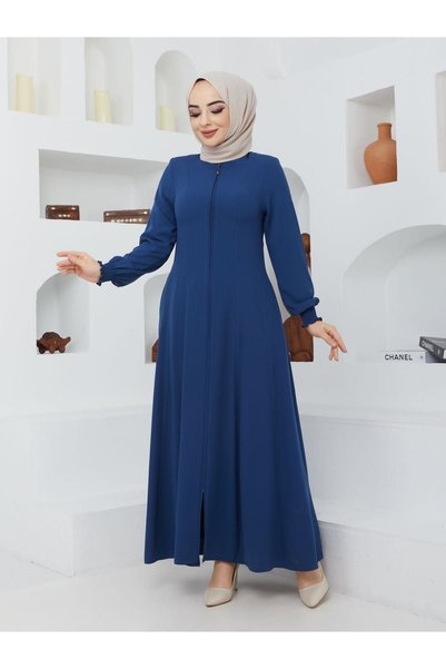 KMKkombin Summer Mevlana Model, Fitted at the Waist, Flared Fereca Topcoat with Elastic Sleeves