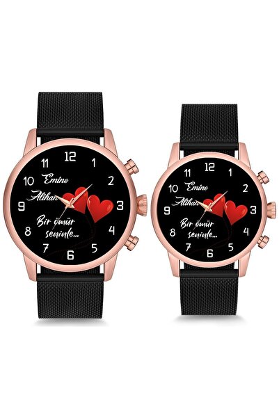 STONY Çift Saatleri Bir Ömür Seninle Kalp Sevgili Saatleri İsimli ve Tarihli ...