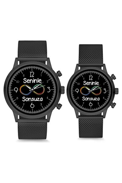 STONY Siyah Seninle Sonsuza Sonsuzluk Çift Sevgili Kol Saati