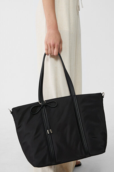 Stradivarius Fiyonklu kumaş shopper çanta