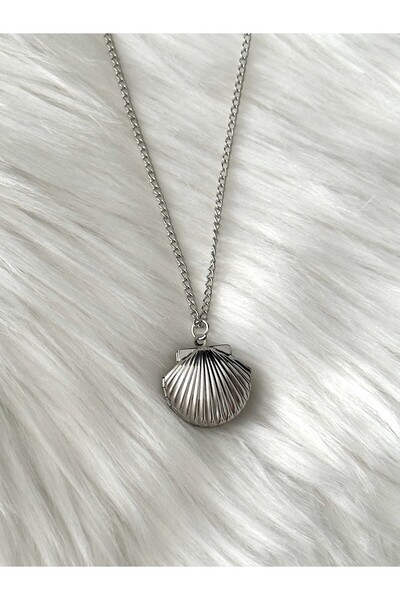 sleyshop Zincir Ve Ucu Paslanmaz Çelik Açılabilir Deniz Kabuğu Kolye