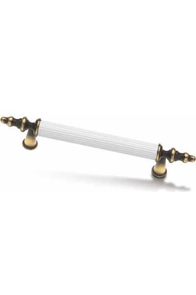 SEZGİNMETAL Kumru Boy Kulp (5 ADET) Antiksarı Beyaz Dolap Vestiyer Çekmece Ku...