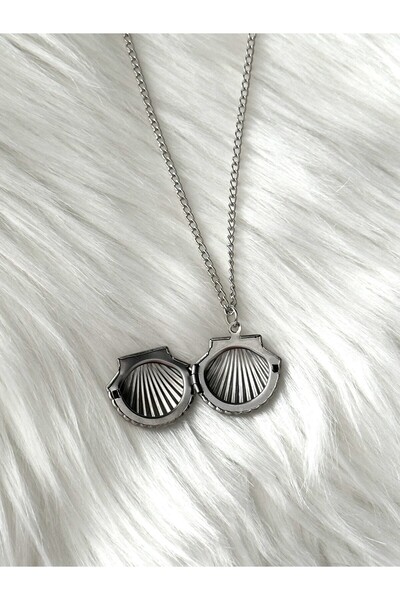sleyshop Zincir Ve Ucu Paslanmaz Çelik Açılabilir Deniz Kabuğu Kolye