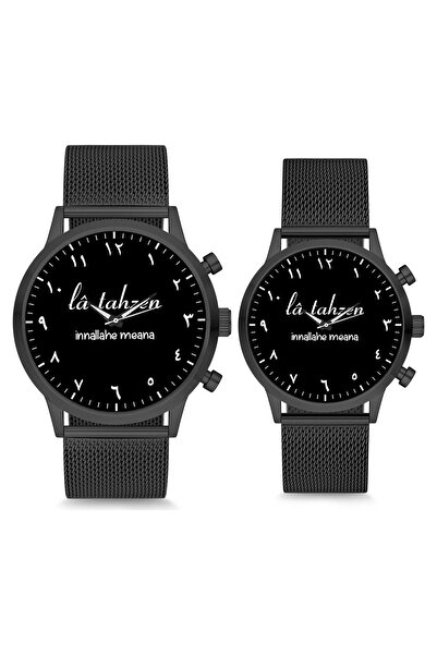 STONY Çift Saatleri Sevgili Saati Siyah La Tahzen Arapça Kadran Çift Kol Saati