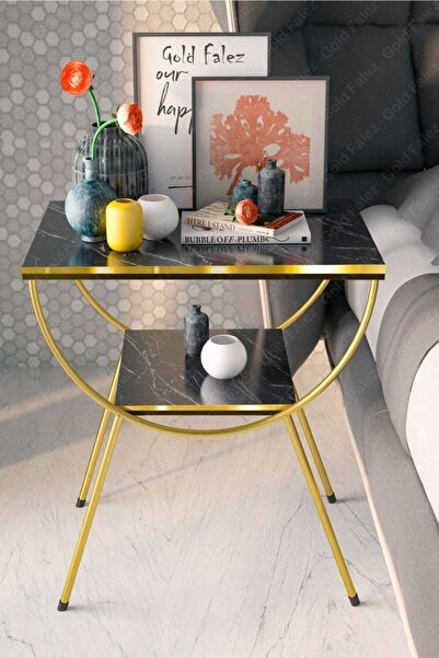 GOLDFALEZ Yan Sehpa Komodin Metal Ayak Çift Gold Bendir 1976