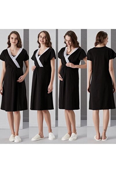 LİYACA Emzirme Özellikli Hamile Geceliği