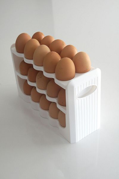 KORUCA 30-Piece Egg Box - 3-Tier Egg Holder Refrigerator Organizer, Storage Container