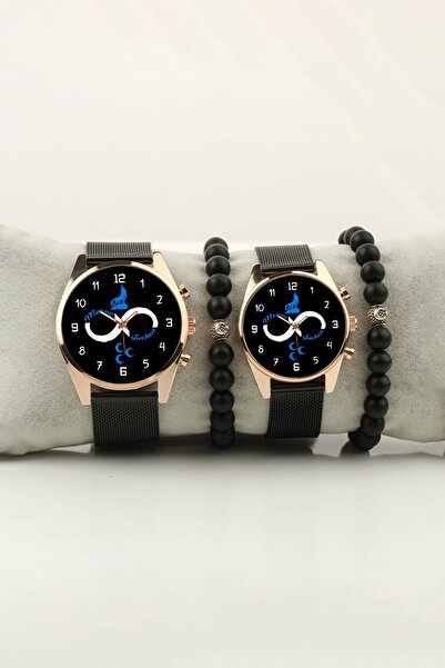 STONY Sevgili İsimler 3 Hilal Çift Kol Saati isim ve Tarih Yazılabilir Sevgil...