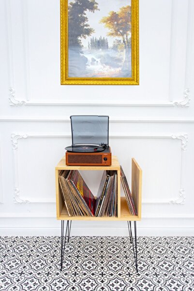 Zecir Ahşap Pikap Sehpası ve Plak Dolabı