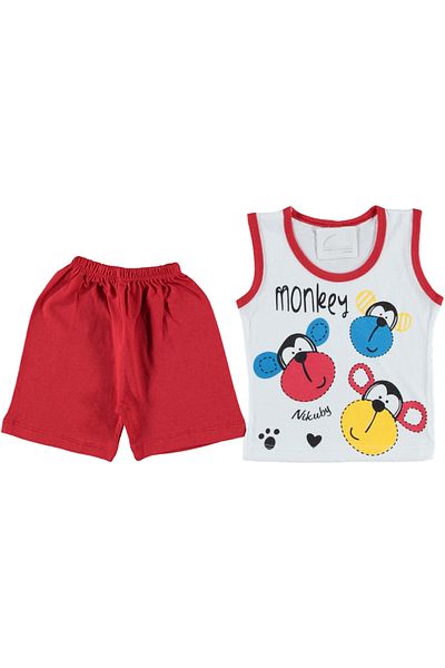 cskticaret 12/24 Months Monkey Printed Men's Set