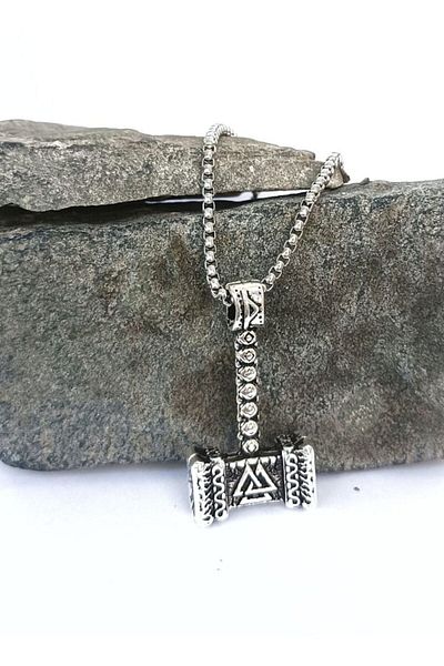 BSN Store Viking Thor Mythology Necklace - Double Sided Hammer Design