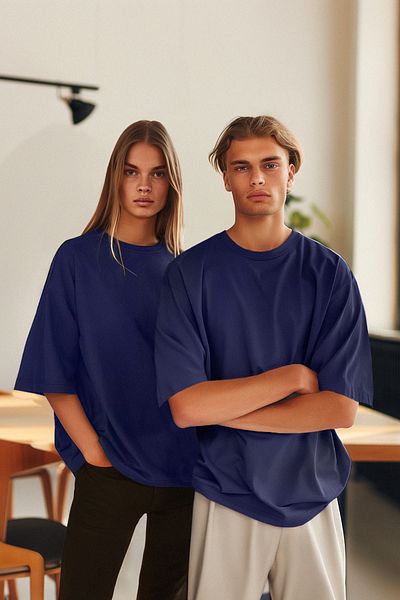 Edit by Trendyol Koszulka męska typu oversize z okrągłym dekoltem w kolorze fioletowym - Tmnss21Ts0811