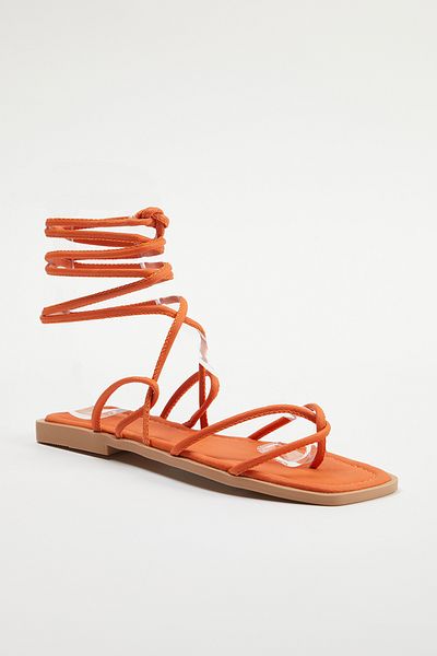 TRENDYOL SHOES Flip Flops Orange Damen Sandalen - TAKSS24SD00005 mit Schnürdetail