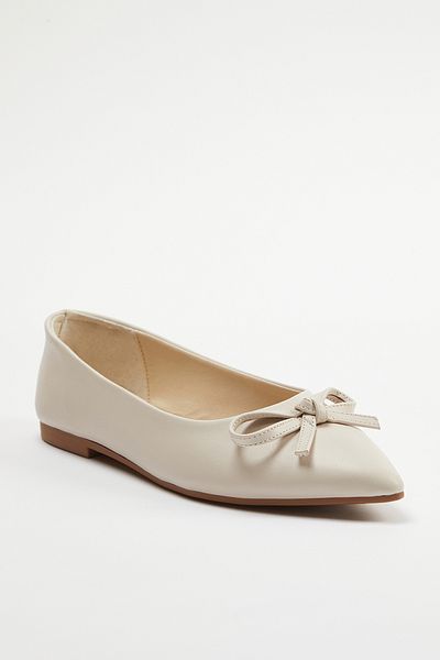 TRENDYOL SHOES Бежеві туфлі з бежевим бантиком жіночі Babet TAKSS24BE00007