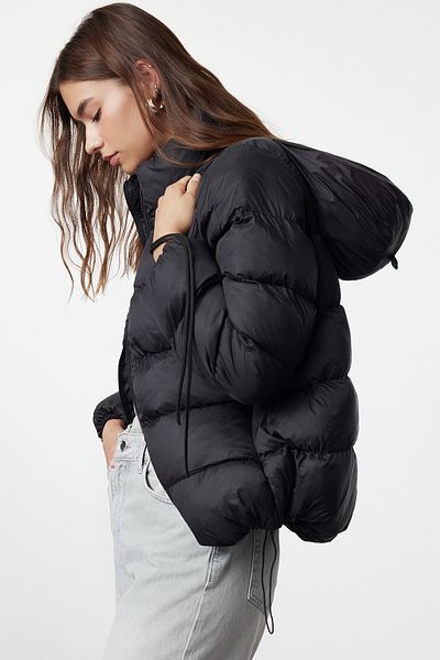 Trendyol Collection Voděodolná bunda Black Puffer Jacket - Regular Fit a taška Twoaw24Mo00116