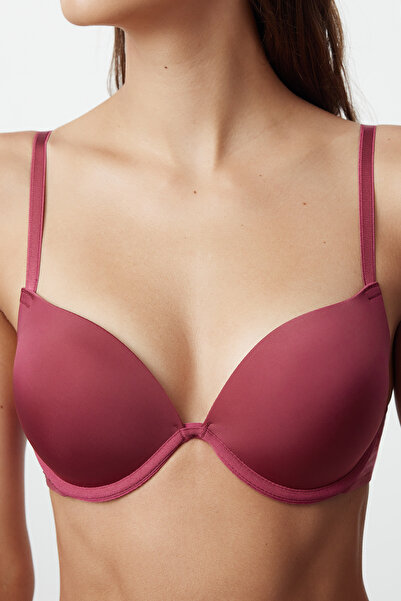 Trendyol Collection Πλεκτό σουτιέν με λουράκι από σχοινί Push-Up Dusty Rose - THMAW22SU0004