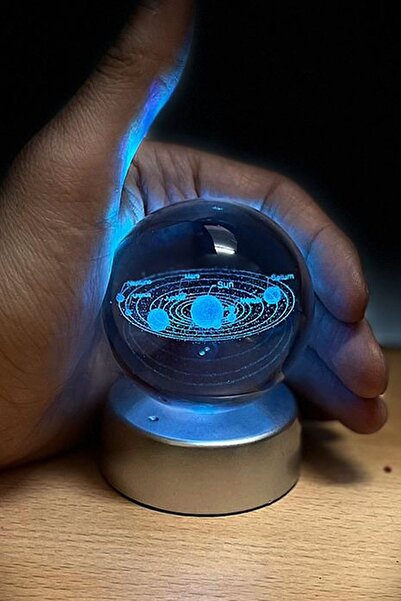 Genel Markalar Cam Küre Gezegenler Led Işıklı Standlı