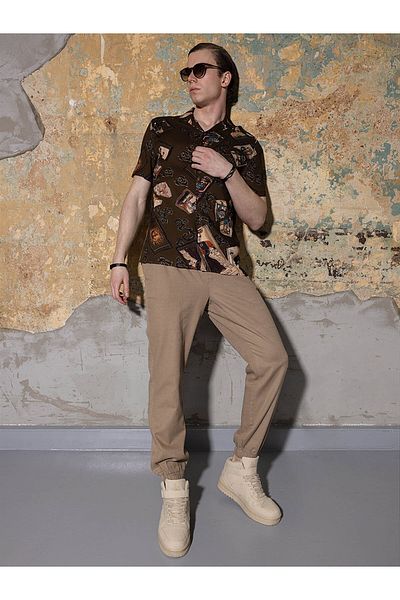 Loft Men's Trousers - Stone Color, Lf2029015 Model