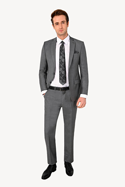 Ysf Erkek Gri Slim Fit Takım Elbise