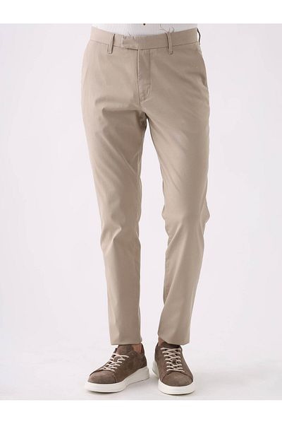 Dufy Beige Men's Straight Casual Trousers - 95275