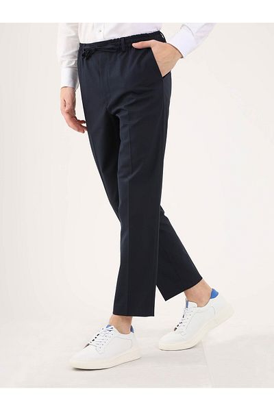 Dufy Ανδρικό ίσιο κλασικό παντελόνι Navy Blue - 84567