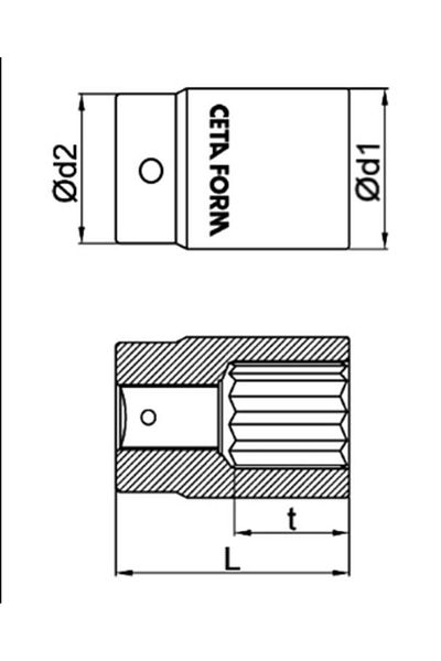 CETA FORM Ceta 3/4" 12 Corner (STAR) Socket Wrench - 46 Mm