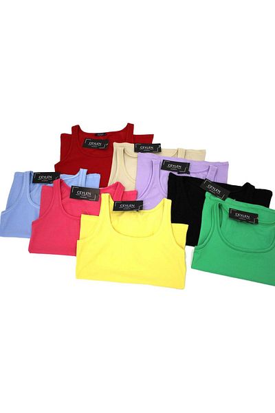Ceylen Tricou colorat fără mâneci pentru femei