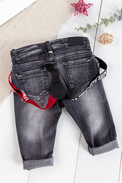 Babymod Denim Kumaş Askılı Erkek Bebek Kot Pantolon