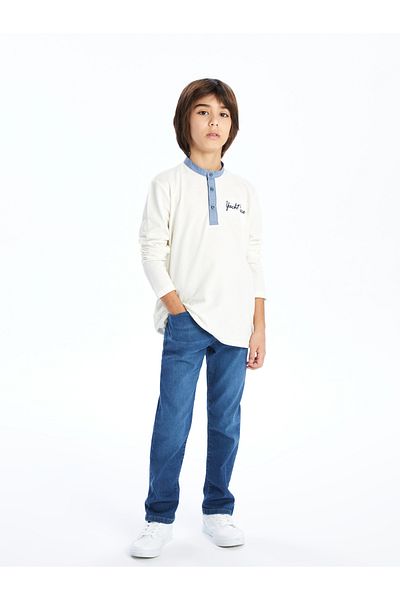 LC Waikiki Μακρυμάνικο μπλουζάκι Boy - Judge Collar Κεντημένο