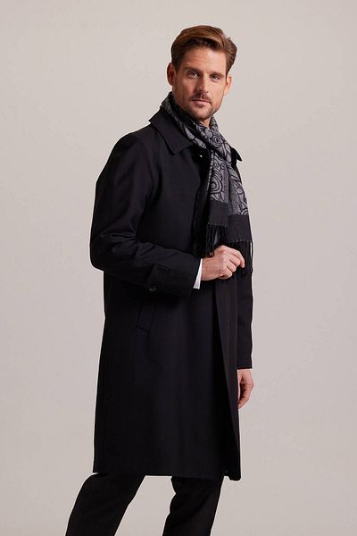 Ysf Black Men's Regular Fit Overcoat