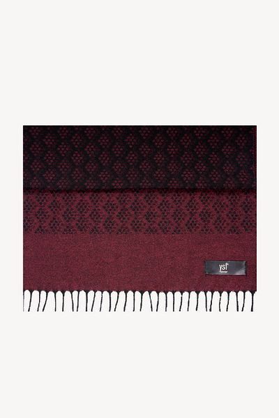 Ysf Men's Red Black Wool Patterned Camisole