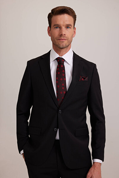 Ysf Erkek Siyah Regular Fit Takım Elbise