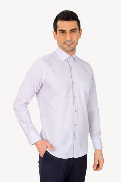 Ysf Men's Lilac Long Sleeve Classic Shirt