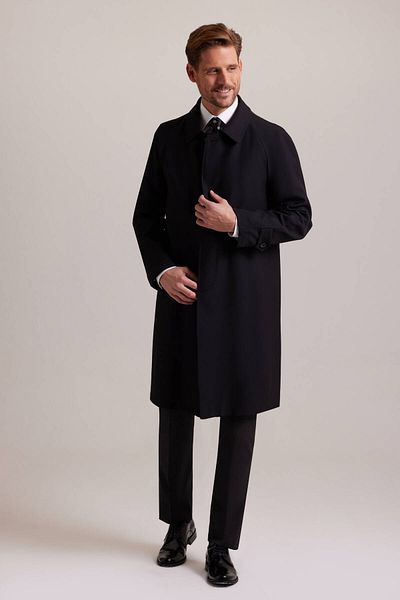 Ysf Black Men's Regular Fit Overcoat
