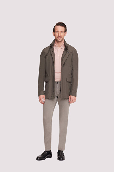 Ysf Erkek Haki Yeşil Regular Fit Yazlık Spor Kapüşonlu Mont