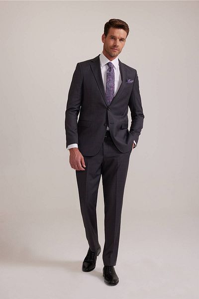 Ysf Men's Smoked Regular Fit Suit