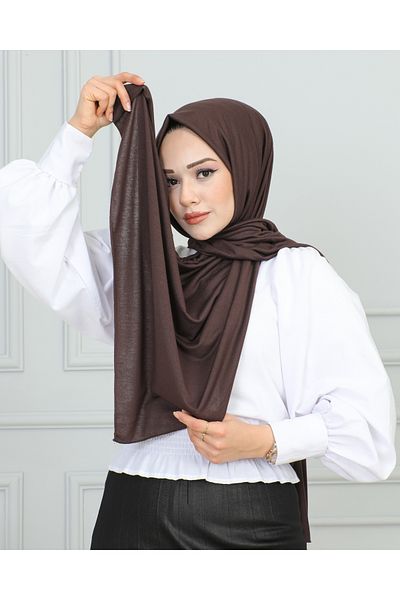 JAWEL ŞAL 1941 Model Combed Cotton Brown Shawl