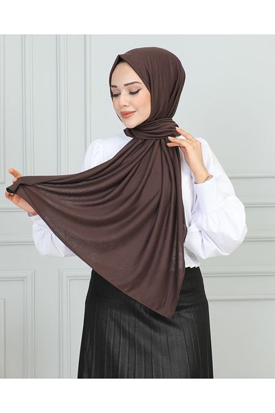 JAWEL ŞAL 1941 Model Combed Cotton Brown Shawl