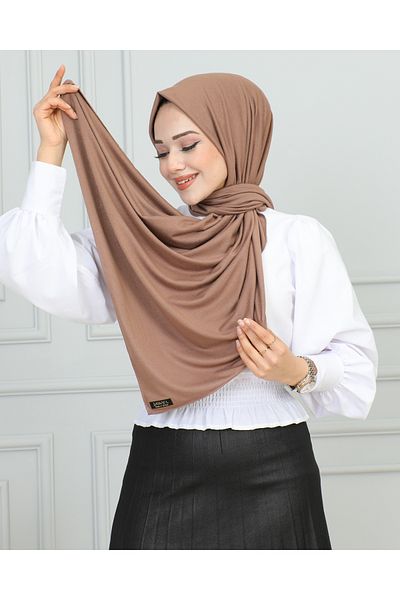 JAWEL ŞAL 1941 Model Combed Cotton Shawl - Mink