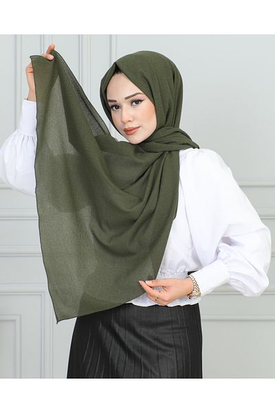 JAWEL ŞAL 1944 Emerald Green Crinkle Pattern Shawl