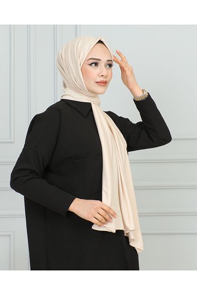 JAWEL ŞAL 1941 Model Combed Cotton Shawl - Cream Color